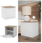 Vicco Nachttisch Betti, 50 x 50 cm, Wei&szlig; Sonoma mit 1 Klappe, Schlafzimmer