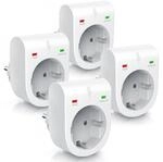 Arendo 4x Steckdose, Schutzkontakt &Uuml;berspannungsschutzadapter, LED, Kindersicherung,