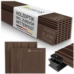 Juskys WPC Terrassendielen 8 m&sup2; &ndash; 220 cm Dielen, wetterfest inkl.