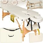 tectake&reg; 2 Zonen Massageliege, Breite 61 cm, Polsterung 5 cm, mit Holzgestell, 210 x