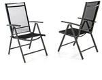 VCM 2er Set Klappstuhl Gartenstuhl schwarz Rahmen anthrazit klappbar 