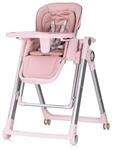 Chipolino Kinderhochstuhl 2 in 1 Super Chef Babyschaukel, Fu&szlig;st&uuml;tze, klappbar rosa