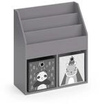 Vicco Kinderregal B&uuml;cherregal Aufbewahrungsregal Luigi Grau Ablage Faltbox