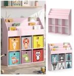 Vicco Kinderb&uuml;cherregal Luigi 107 x 114 cm, Rosa, Kinderzimmerregal, offene F&auml;cher