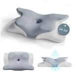 Juskys Nackenkissen 2er Set - Ergonomisch & Memory-Foam, Anpassungsf&auml;hig,
