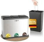 MAXCRAFT M&uuml;lleimer / Treteimer mit 3 Beh&auml;ltern - 54 Liter (3 x 18 Liter)
