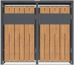 Westmann M&uuml;lltonnenbox Varius 2 2 x 240L Anthrazit & Holzoptik ...