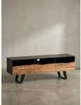 Lowboard Akazie Massivholz Modern Stil 140x50x40 cm Baumkante mit Schublade und