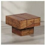 KADIMA DESIGN Beistelltisch SAAR: Massivholz, 44x44x30 cm, handgefertigtes...