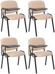 CLP 4er Set Stuhl Ken Mit Klapptisch Stoff I Gepolsterter Schulungsstuhl Mit