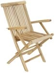 VCM Klappstuhl Gartenstuhl Balkonstuhl Terassen Armlehne Teak Holz natur Ma&szlig;e