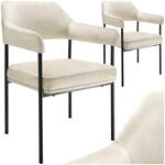 tectake&reg; Armlehnstuhl, gepolstert, schlanke, pulverbeschichtete Stahlbeine, 58 x 62
