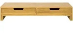 SoBuy Bildschirmerh&ouml;hung mit 2 Schubladen Holzfarbe 60x22x11cm Rustikal