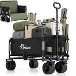 SAMAX Faltbarer Bollerwagen - 2in1 mit Bank - bis 200kg Offroad Festival...