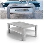 VICCO Couchtisch Beton Optik Wei&szlig; Wohnzimmertisch Beistelltisch Holztisch