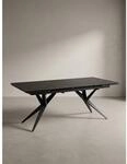Esstisch Ausziehbar Keramik Glas Marmoroptik Gro&szlig;, Schwarz 180x95x76 cm