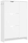SoBuy Schuhschrank mit 3 Schubladen Wei&szlig; 84x24x121cm Modern