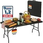 Albatros Buffettisch Klapptisch Schwarz/Rattan&ndash; robuste Konstruktion klappbar...