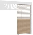 Weide Holzoptik Wand F&uuml;r Pergola Drehbare Lamellen Aluminium 3 Ma&szlig;e1.13 Meter