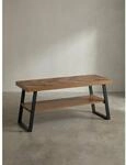 Schuhbank &ndash; 100x41x40 cm, Eiche-Dekor, Fischgr&auml;t, mit Ablage