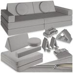 tectake&reg; Spielsofa, 8-teilig, flexible Anordnung, Leinenbez&uuml;ge, abnehmbar und