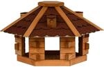 dobar Vogelhaus Blockhaus 6-eck, Bitumendach, Rot