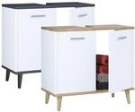 VCM Holz Waschbeckenunterschrank Badschrank Ma&szlig;e: H. 56 x B. 60 x T. 28 cm 2