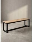 Esszimmerbank Massivholz Metall Loft-Stil ohne Lehne, Akazie 120x40x45 cm