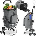 tectake&reg; Einkaufstrolley, 3-in-1, Nutzung auch als Umh&auml;ngetasche und...