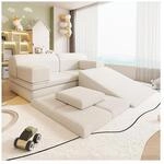 HOME DELUXE Spielsofa LIV inkl. Rutsche und Stapelsteine - Cord Beige
