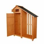 Werkzeugschrank aus Holz mit Anbau, ca. 131 x 54 x 180 cm - Braun