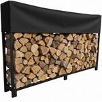 CLP Kaminholzst&auml;nder au&szlig;en 200x25x115 cm Meriden, Brennholzregal aus Stahl verzinkt