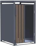 M&uuml;lltonnenbox Holzoptik mit Plexiglas f&uuml;r 1 M&uuml;lltonne 240L 68x80x116cm Pedal