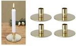 4er-Set Stabkerzenhalter Metall Gold 10x5cm Home Deko weihnachtliche Tischdeko