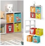 Vicco B&uuml;cherregal W&uuml;rfelregal Standregal Tetra Wei&szlig; Raumteiler Kinder-Faltboxen