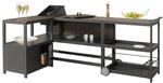 Aluminium Outdoor-K&uuml;che 3-teilig MCW-M64, Au&szlig;enk&uuml;che Garten Servierwagen...
