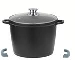 Tiefer Kochtopf mit Glasdeckel & Silikongriffe, &oslash;32 cm - 15 L -