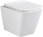 sanicomfort H&auml;nge WC Set Aliki Square &ndash; Sp&uuml;lrandloses, Hygienisches Wand-WC