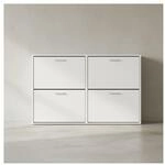 KADIMA DESIGN Schuhschrank NIDDA Holz: Zeitloses Design, gro&szlig;e Ablagefl&auml;che, 4