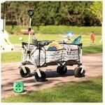 HOME DELUXE Bollerwagen faltbar JOLA - Beige/Blau