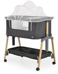 Cangaroo Babybett, Beistellbett Adoro, verstellbar, Matratze, Moskitonetz, R&auml;der