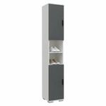 VCM Schuhschrank schmaler Holz Hochschrank mit 2 T&uuml;ren & 8 F&auml;chern, platzsparender