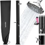 tectake&reg; Solardusche, 40 Liter, mit Seifenablage, Regenduschkopf mit Kugelgelenk,