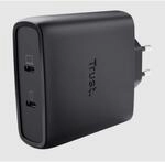 Trust Maxo USB-C-GaN-Ladeger&auml;t 100 W mit 2 USB-C-Anschl&uuml;ssen, Schwarz (25527)
