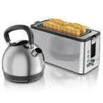 Arendo Fr&uuml;hst&uuml;cks-Set mit Wasserkocher und 4-Scheiben-Langschlitztoaster,