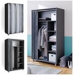 Vicco mobiler Kleiderschrank Dielenschrank Garderobe Doros Grau 100 x 168 cm offen