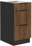 K&uuml;chen Unterschrank 40 cm K&uuml;che MONZA Okapi Nu&szlig;baum Soft-Close K&uuml;chenzeile