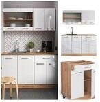Vicco K&uuml;chenzeile K&uuml;chenblock Einbauk&uuml;che R-Line Single Front Wei&szlig; Hochglanz