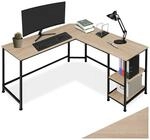 tectake&reg; Schreibtisch, Industrial Style, Seitenregal mit 2 Ablagef&auml;chern, 138 x 138