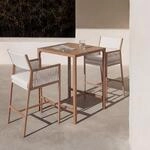 Set Bartisch + 2x Barhocker MCW-Q12, Barstuhl Stehtisch, Polyrattan Olefin (210